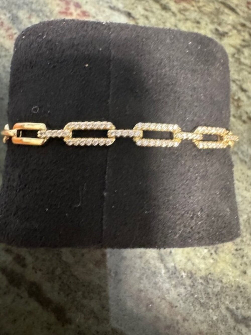 Goldoro Gold Filled Paperclip Link Bracelet w/ CZ Pave Links | Trendy Luxe State
